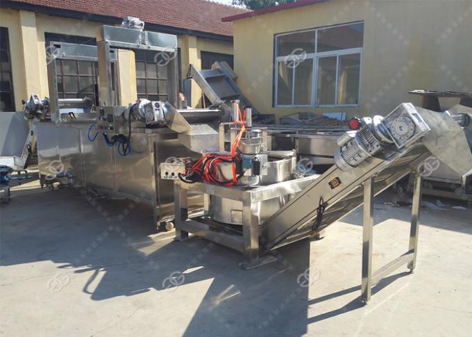 Amendoim contínuo que frita a máquina