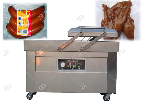 China Máquina de embalagem dobro comercial 304 do vácuo da câmara de aço inoxidável para a grão da salsicha fornecedor